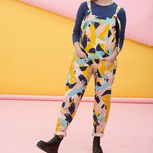Lucy & Yak Myriam Overalls All-Over artist hand print dungarees